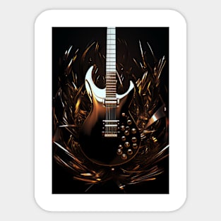 Gold Guitar Sticker